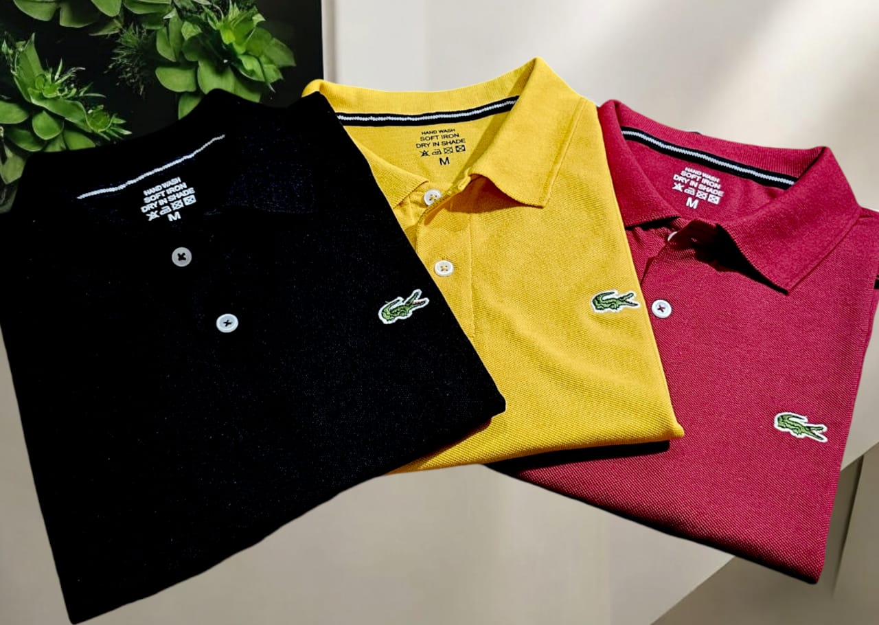 Polo Neck T-Shirt for Men (Multicolor) (Pack of 3)