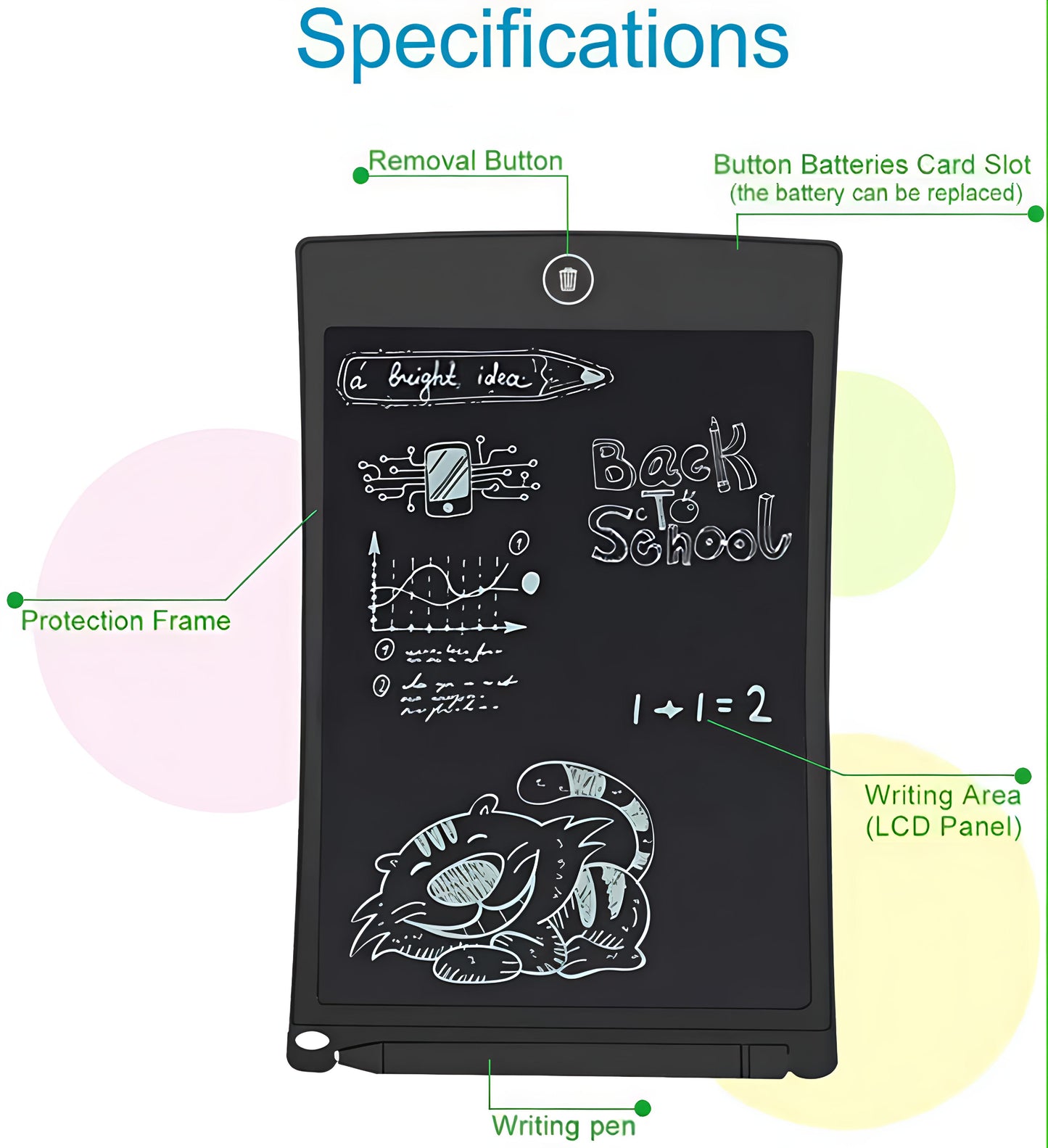LCD Writing Tablet Doodle Board Kids Slate 5.5 x 8.5 inch Graphics Tablet