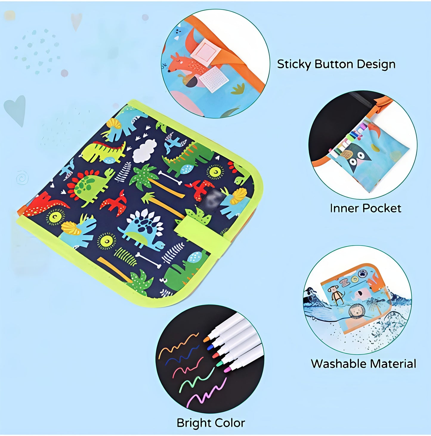 Kids Erasable Book Doodle Set,Magic Drawing Book for Kids