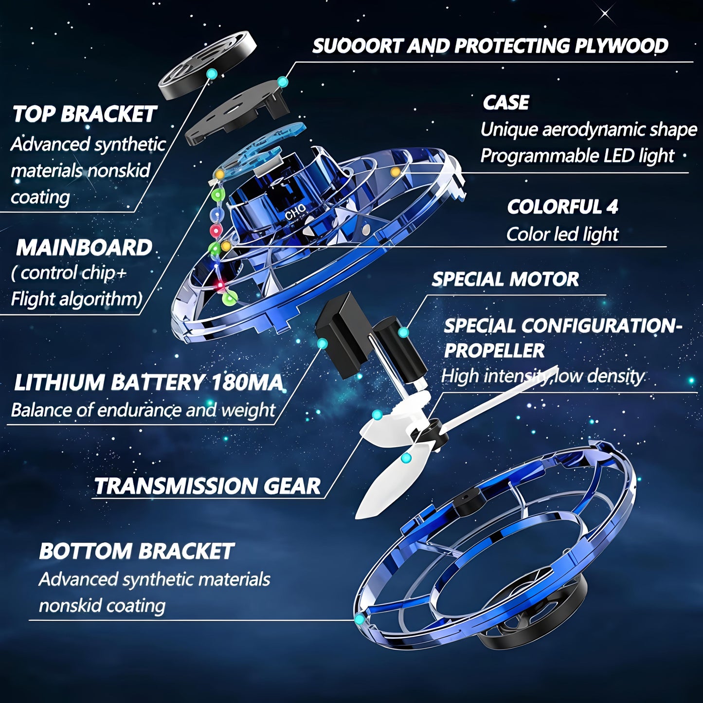 Flying Toy, Hand Operated Drones Mini Drone Flying Ball Toys