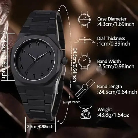 Matte Black Analog Wrist watch Dropdash