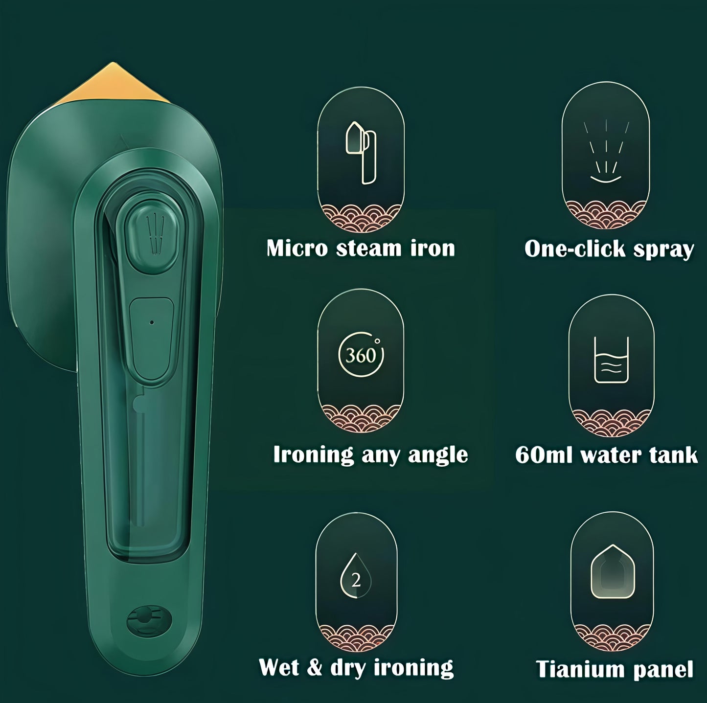 Iron-Travel Steamer Iron for Clothes, Portable Handheld Iron