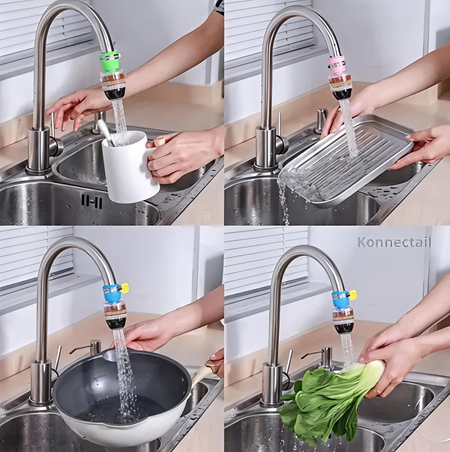 Pack of 2 Activated Carbon Faucet Water Filter