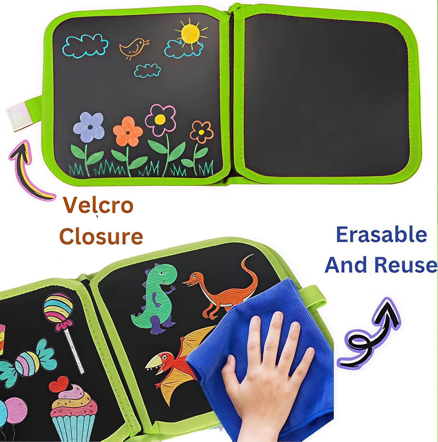 Kids Erasable Book Doodle Set,Magic Drawing Book for Kids