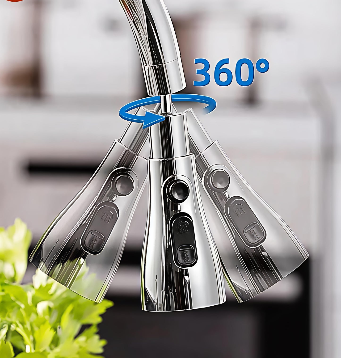 Stainless Steel 360 Degree Flexible tap extender for kitchen sink